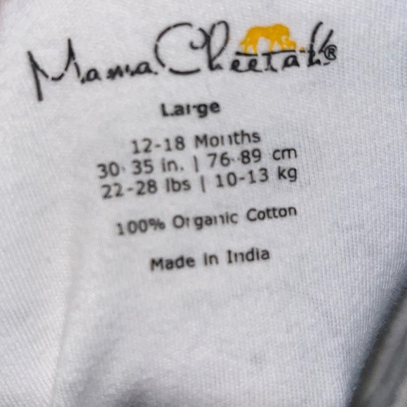 Mama Cheetah Wearable Blanket Size Large 12-18 Months Gray Animal Print Organic - Picture 3 of 3